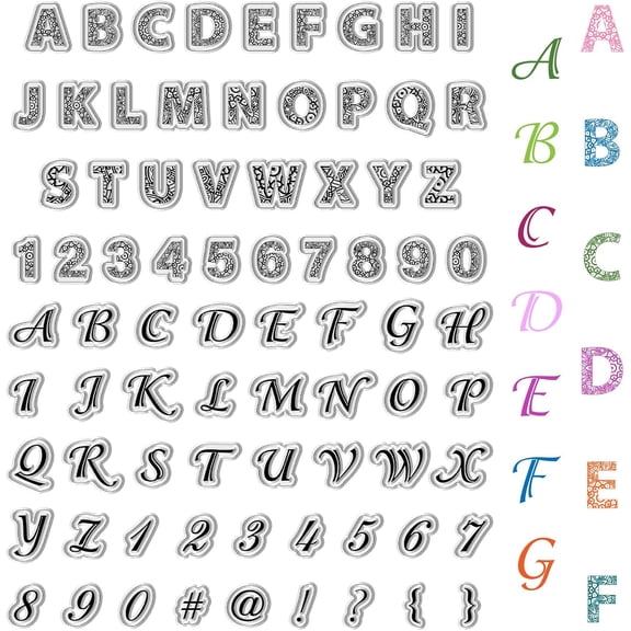 2 Sheets A-Z Letter 0-9 Number Clear Rubber Stamps Alphabet Vintage Reusable Transparent Silicone Stamp Seals for Journaling Card Making Scrapbooking Photo Album Decorative DIY Christmas Gift