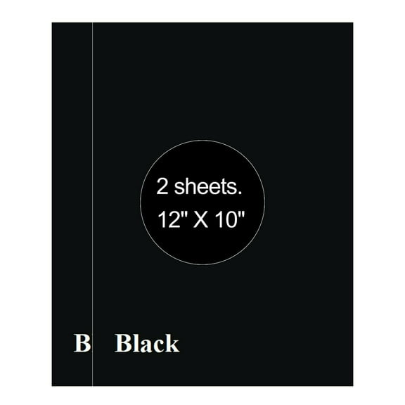 2 Sheets Black 12" x 10" HTV Iron On Heat Transfer Vinyl Paper for T-Shirts Cricut Silhouette