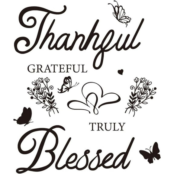 2 Sheets Blessed Stickers 2 Styles Home Entryway Letter Stickers Inspirational Quotes Stickers Wall Decal for Room Entryway