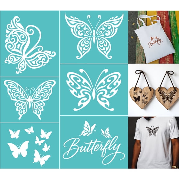 2 Sheets Butterfly Silk Screen Stencils 8.7 x 11 Inch Self-Adhesive Silk Screen Printing Stencils Reusable Mesh Stencil
