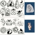 2 Sheets Cat Moon Phase Water Soluble Embroidery Patterns Stabilizers