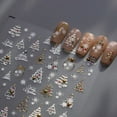 thumbnail image 1 of 2 Sheets Christmas Nail Art Stickers 5D Embossed Elk Nail Stickers Cute Self-Adhesive Snowflake Pine Feather Leaf Xmas Nail Decals Decoration for Women Girls, 1 of 9