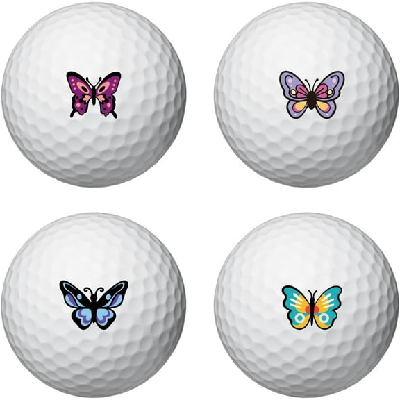 2 Sheets Colorful Butterfly Golf Ball Markers 32 Pcs Golf Ball Marking Stickers for Identify Golf Balls Golf Ball Customise Markers Golfer Gift Golfing Accessories