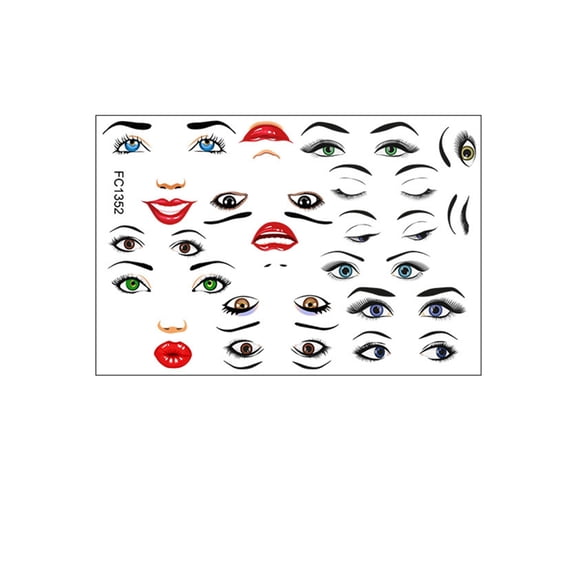 2 Sheets Face Expression Sticker Facials Sticker for Books Cup Decoration