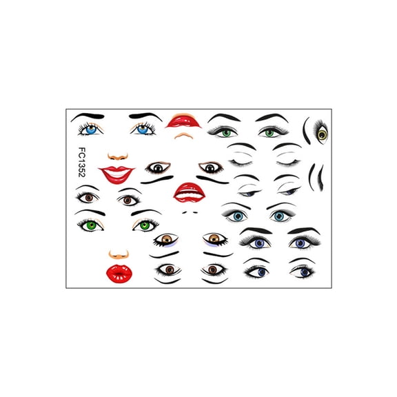 2 Sheets Face Sticker Face Expression Sticker for Water Bottle Flower Pots Books Facials Stickers
