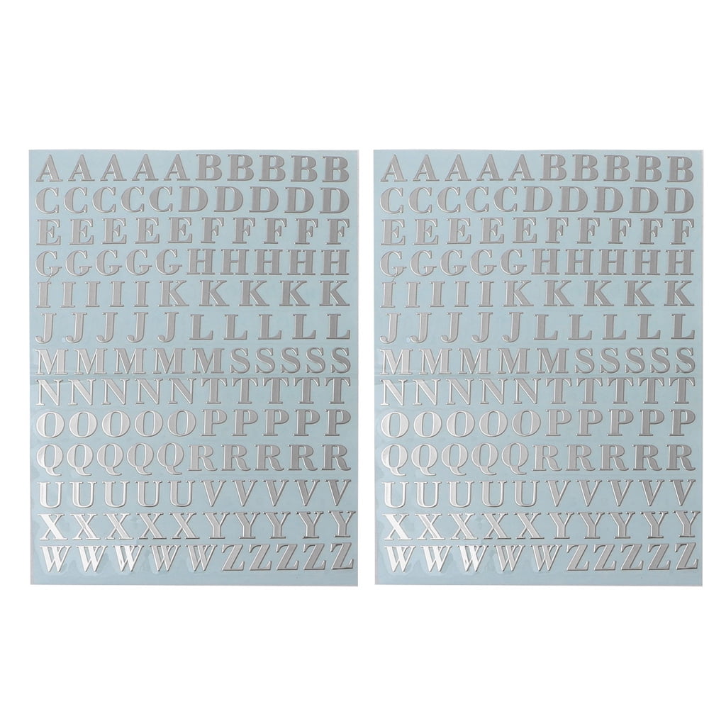 2 Sheets Glitter Alphabet Letter Stickers Glitter Adhesive Digital ...