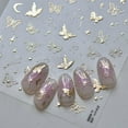 thumbnail image 1 of 2 Sheets Golden Butterfly 5D Embossed Nail Art Stickers Decals Spring Summer Nail Designs Easy to Use & Apply, Suitable for Plastic, Glass, Fabric, Wood Surfaces, 1 of 9