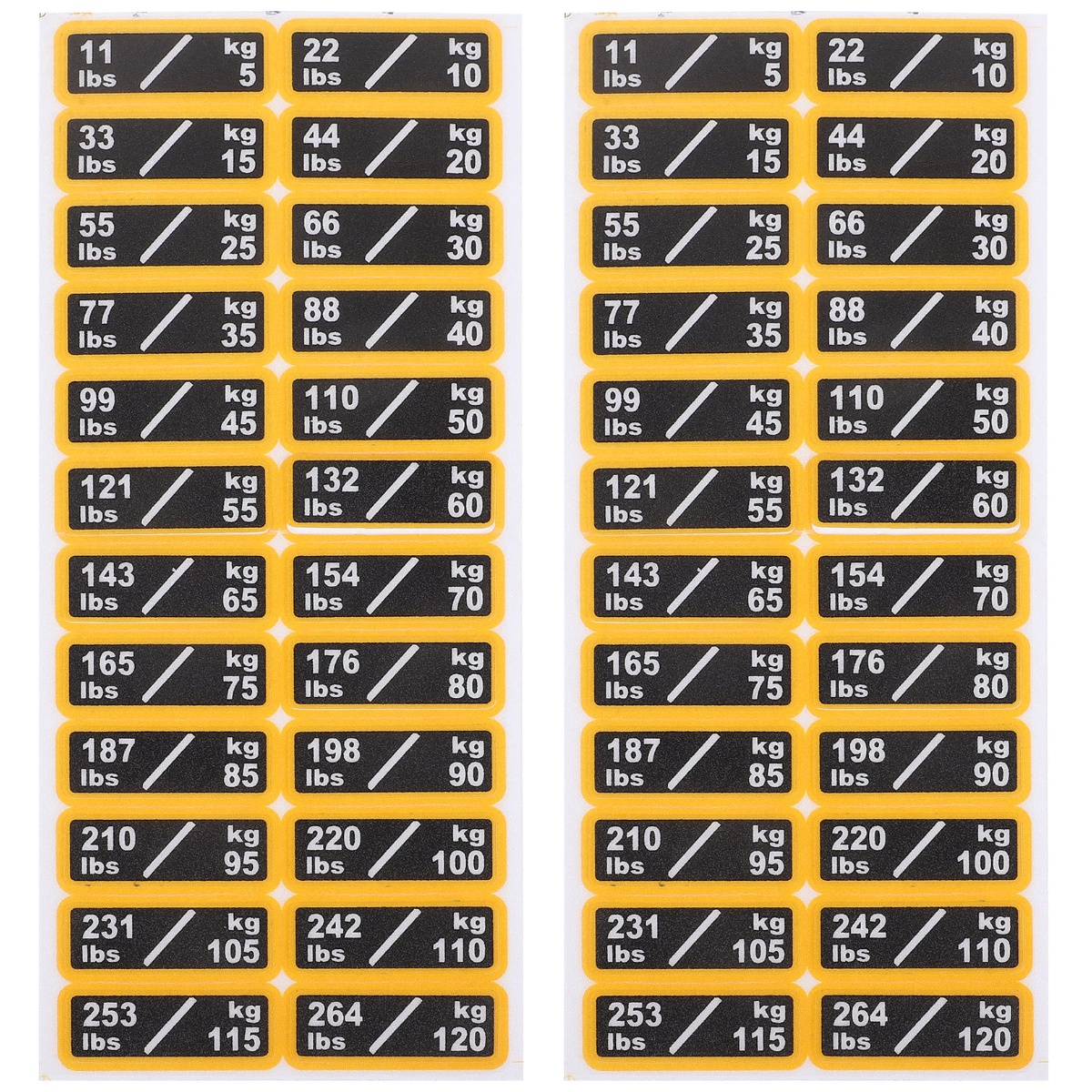 2 Sheets Labels Fitness Equipment Stickers Weighting Tag Multipurpose