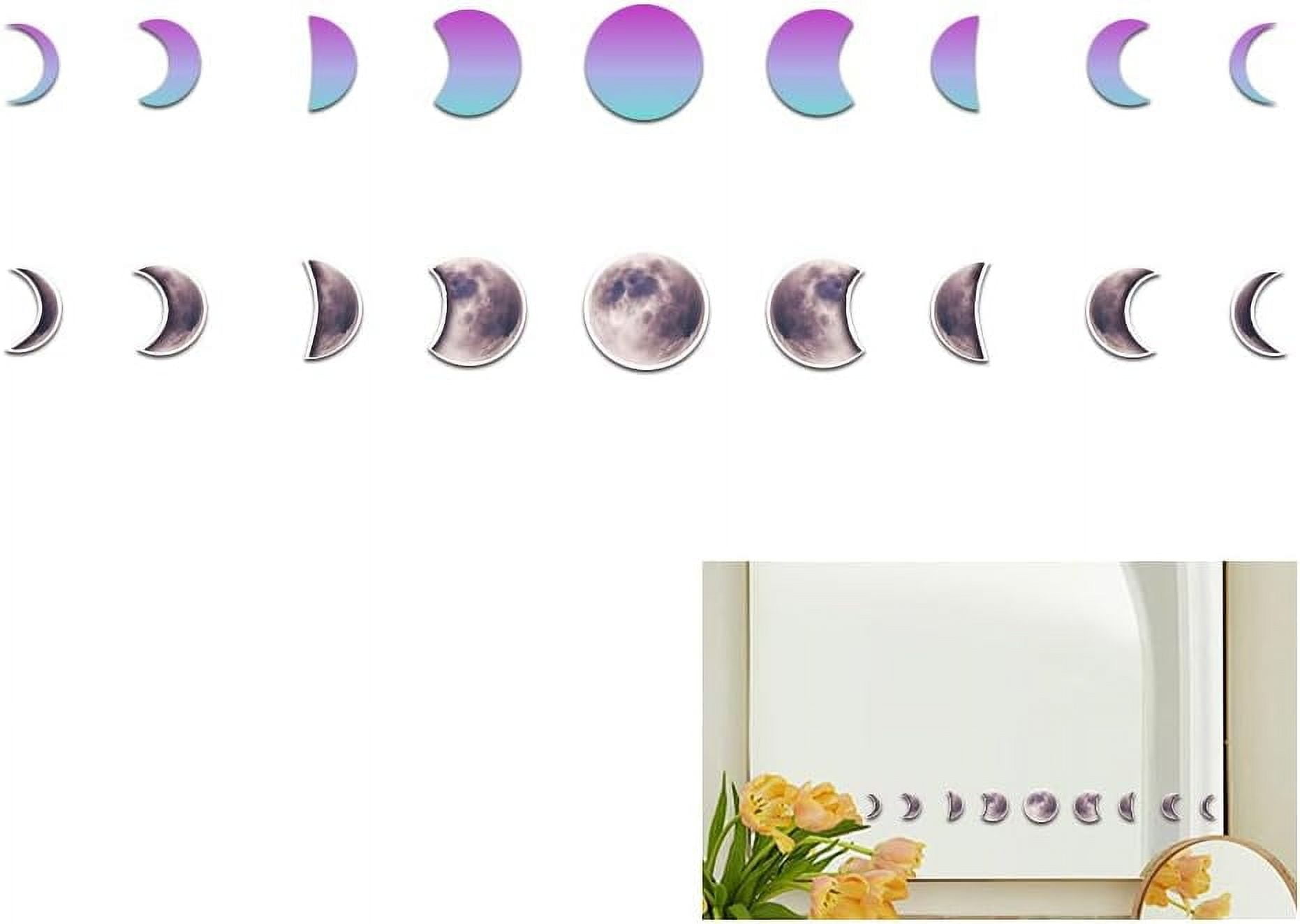 2 Sheets Moon ases Stickers 2 Colors Moon ase Wall Decals Peel and ...