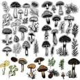thumbnail image 1 of 2 Sheets Mushroom Clear Silicone Stamps Plant Leaves Reusable Vintage Transparent Rubber Seal Stamps for DIY Craft Scrapbooking Journaling Card Making Decoration Supplies, 1 of 9