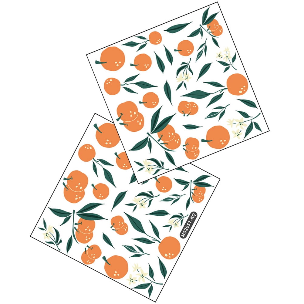 2 Sheets Oranges Window Trim Fruit Self Stick Wall Paper Nursery Wall