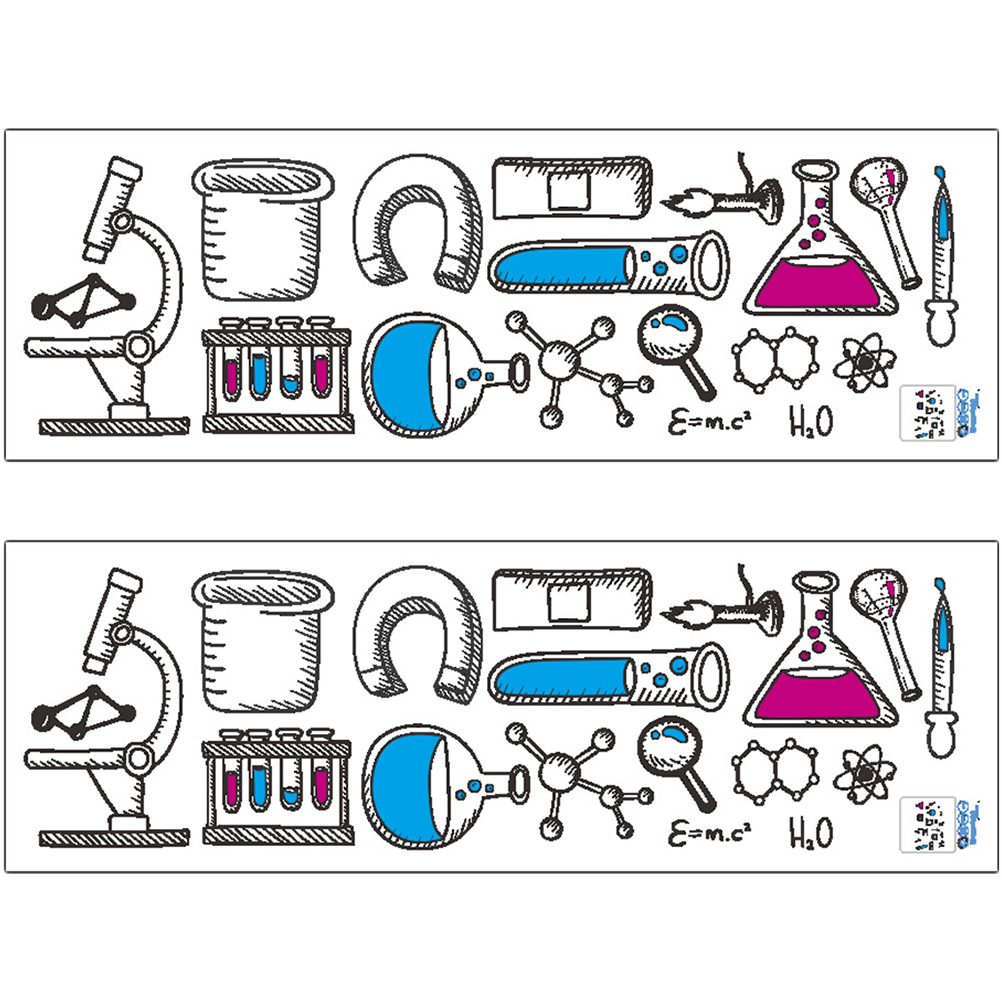 2 Sheets Science Laboratory Wall Decals Chemical Tool Stickers Student