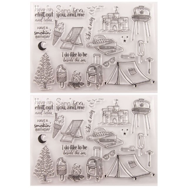 2 Sheets Scrapbook Craft Stamper Unique Stampers DIY Cutting Ink Stamps