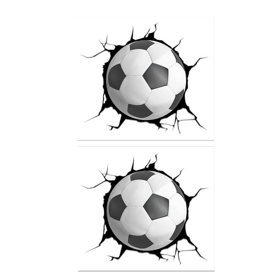 2 Sheets Stickers Cartoon Wall Ornaments Living Room Decals Soccer Posters for Boys Bedroom Football Children's