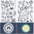2 Sheets Sun Moon Phase Water Soluble Embroidery Patterns Stabilizers