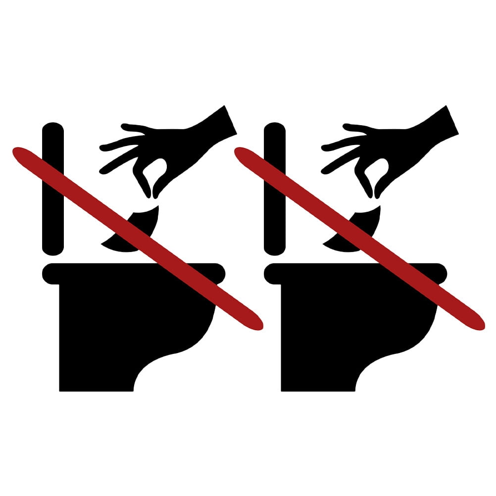 2 Sheets Toilet Lid Sign Cling Removable Bathroom Sign Sticker Toilet