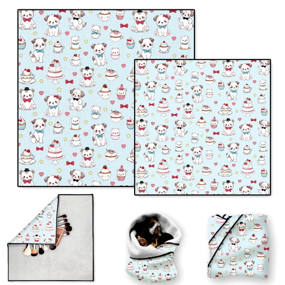 2 Sheets Travel Makeup Bags Self-Adhesive Magic Cloth Cute Puppies Cosmetic Bag Reusable Portable Lay Flat Cosmetic Pouch Protective Wrap