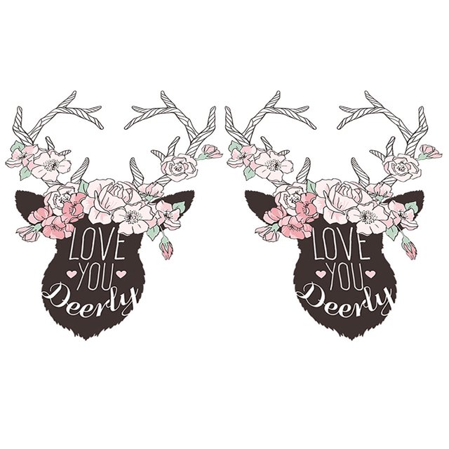 2 Sheets Wall Sticker Decal Girls Wallpaper Elk Antler Decals For