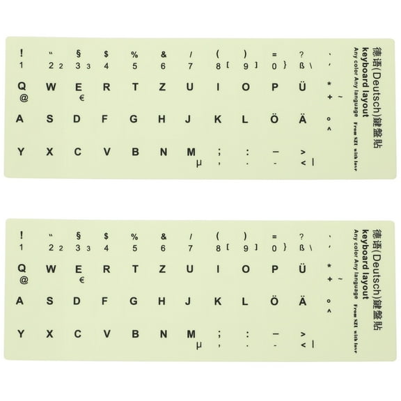 2-Pack Wired Keyboard Glow Stickers with Glowing Letters, Sunlight-Absorbing, Easy to Apply for Enhanced Typing Visibility