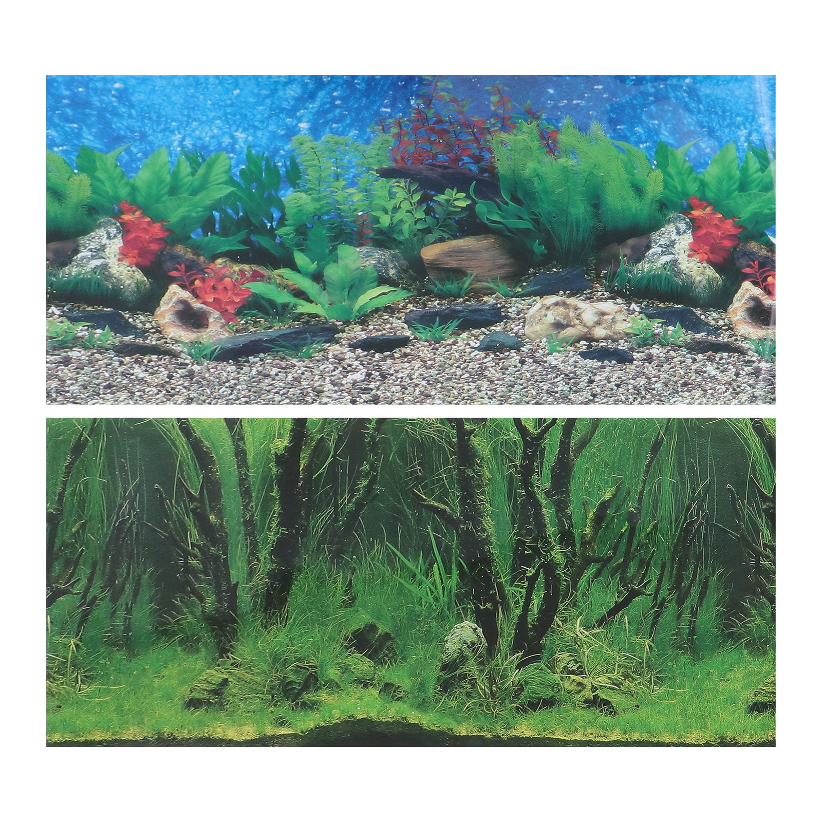 2 Sheets of Fish Tank Stickers Aquarium Background Stickers Landscape
