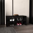 thumbnail image 1 of 2 - Shelf Engineered Wood Shoe Rack in Black | FSC Certified, Fits Small Spaces, 1 of 3