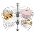 thumbnail image 1 of 2-Shelf Kidney Shaped Kitchen Base Cabinet Corner Organizer for Kitchen Cabinet Blind Corner Storage Rack 24", 1 of 2