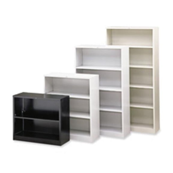 2 Shelf Metal Bookcase- 34-.50in.Wx12-.63in.Dx29in.H- Light Gray
