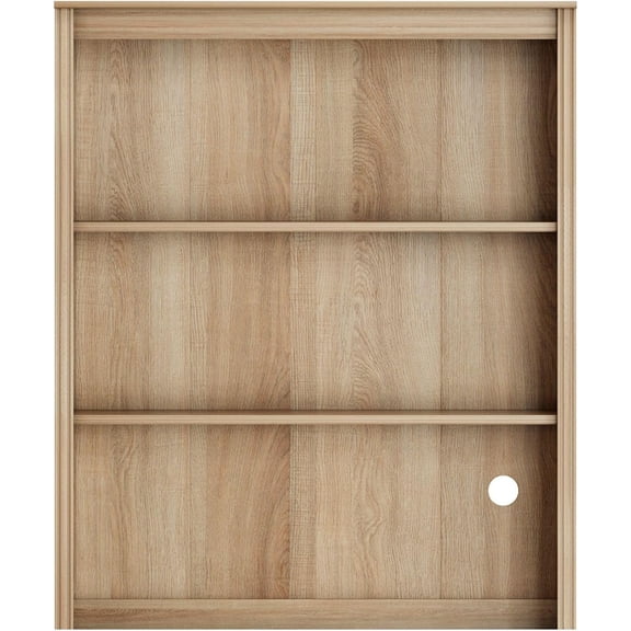 2-Shelf Oak Bookcase with Open Storage Shelves