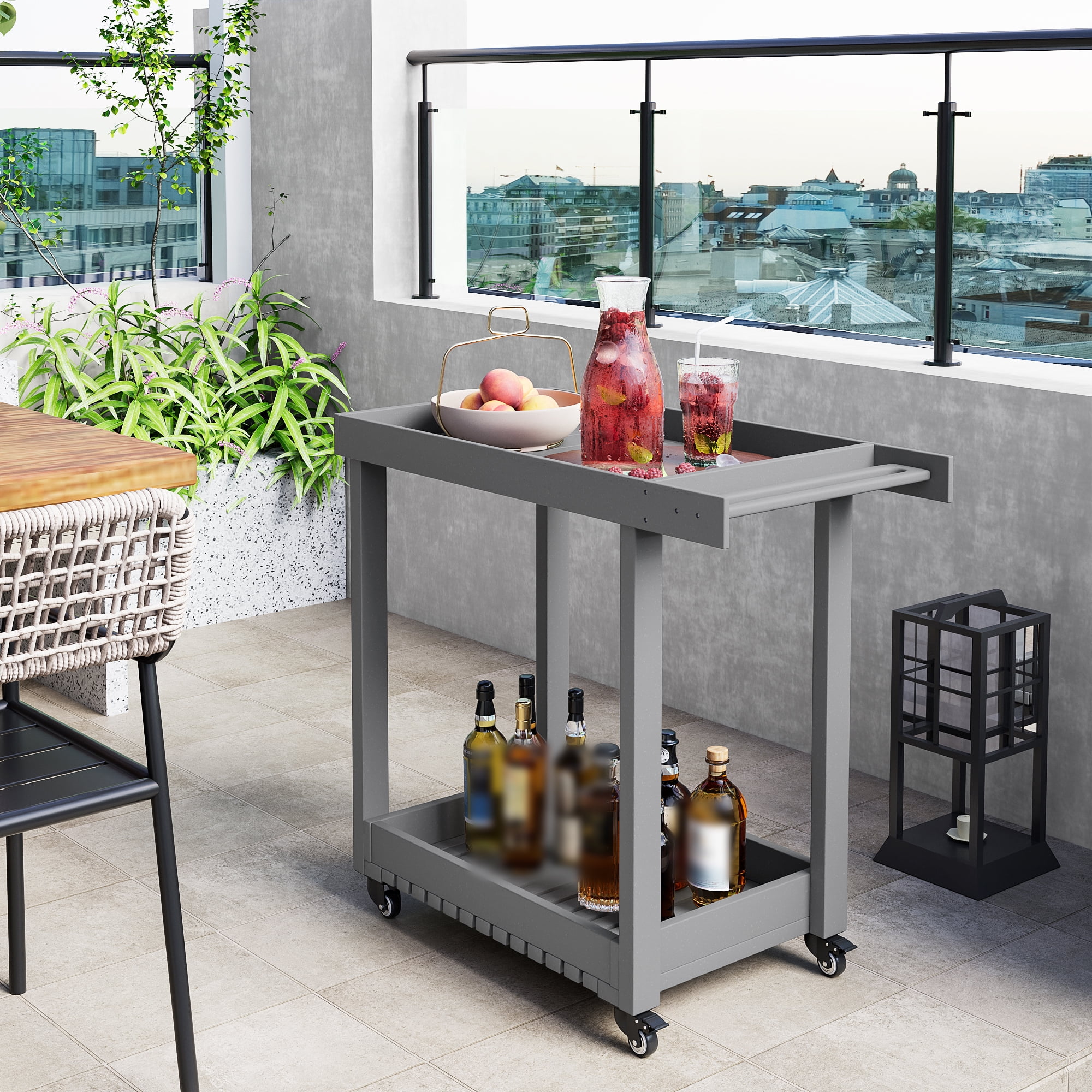2-Shelf Service/Utility Cart with Wheels, 500-Pound Capacity, Heavy ...