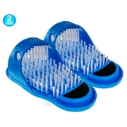 2 Shower Foot Scrubber Cleaner Sandal, Non Slip Suction Cup - Bath Shoe Shower Massager Scrubs & Brushes with Pumice Stone