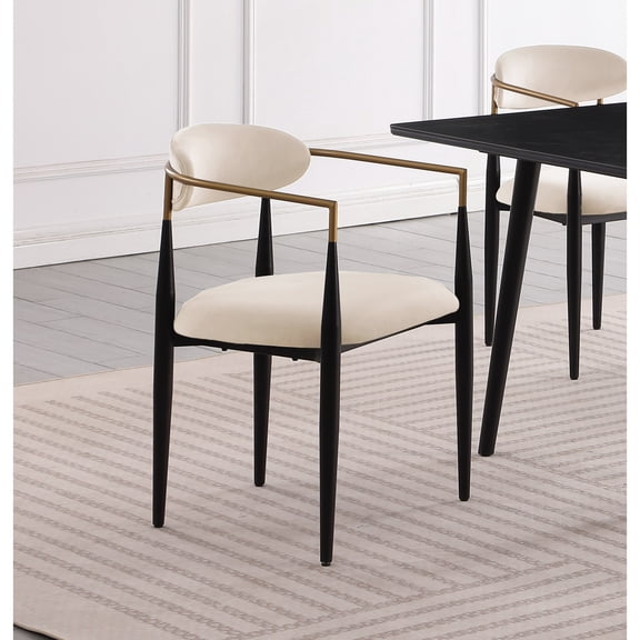 2 Side Chairs in Taupe | Perfect for Dining Room Decor | Black Frame Fabric Chairs | Alleviate Uncomfortable Seating