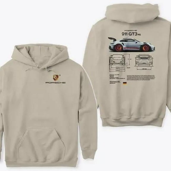 2 Side-Porsche 911 GT3 RS Aesthetic - Trending for Fans- -Clothing- Trend Classic Menswear Unisex Comfort Hoodie, Color: Sand, Size: L