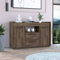 2 Sideboard In Dark Walnut For Home Organization Elegant With Cabinet & Shelf Arrangements