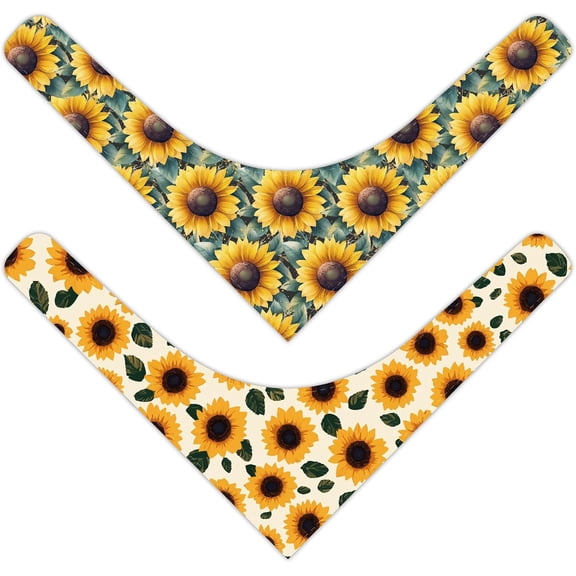 2 Sided 2Pcs Sunflower Dog anas Flowers Pet ana Spring Triangle Scarf for Medium Large Dogs Reversible Cat Kerchief Adjustable Cats Bibs Accessories Pets Birthday Party Costume Decor