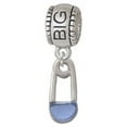 thumbnail image 1 of 2-Sided Blue Baby Safety Pin - Big Sister Charm Bead, 1 of 1