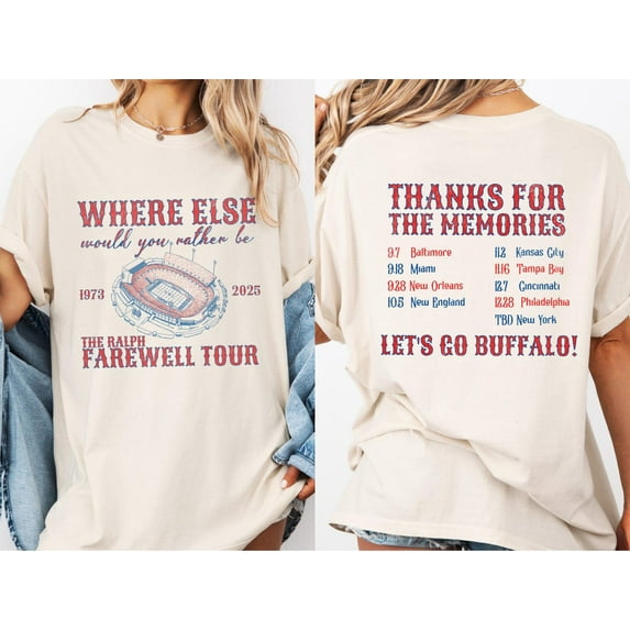 2 Sided Buffalo Football The Ralph Farewell Tour Shirt, Unisex Lets Go Buffalo Football Gift for Friend T-Shirt,Natural Color,Size L