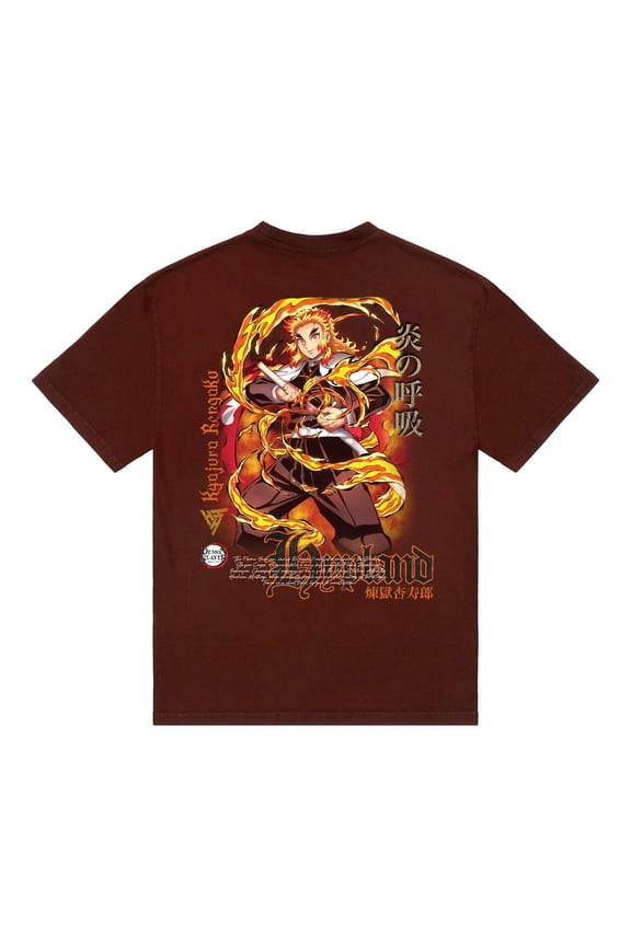 2 Sided Demon Slayer Rengoku Kyojuro T-Shirt - Flame Hashira Graphic Anime Apparel