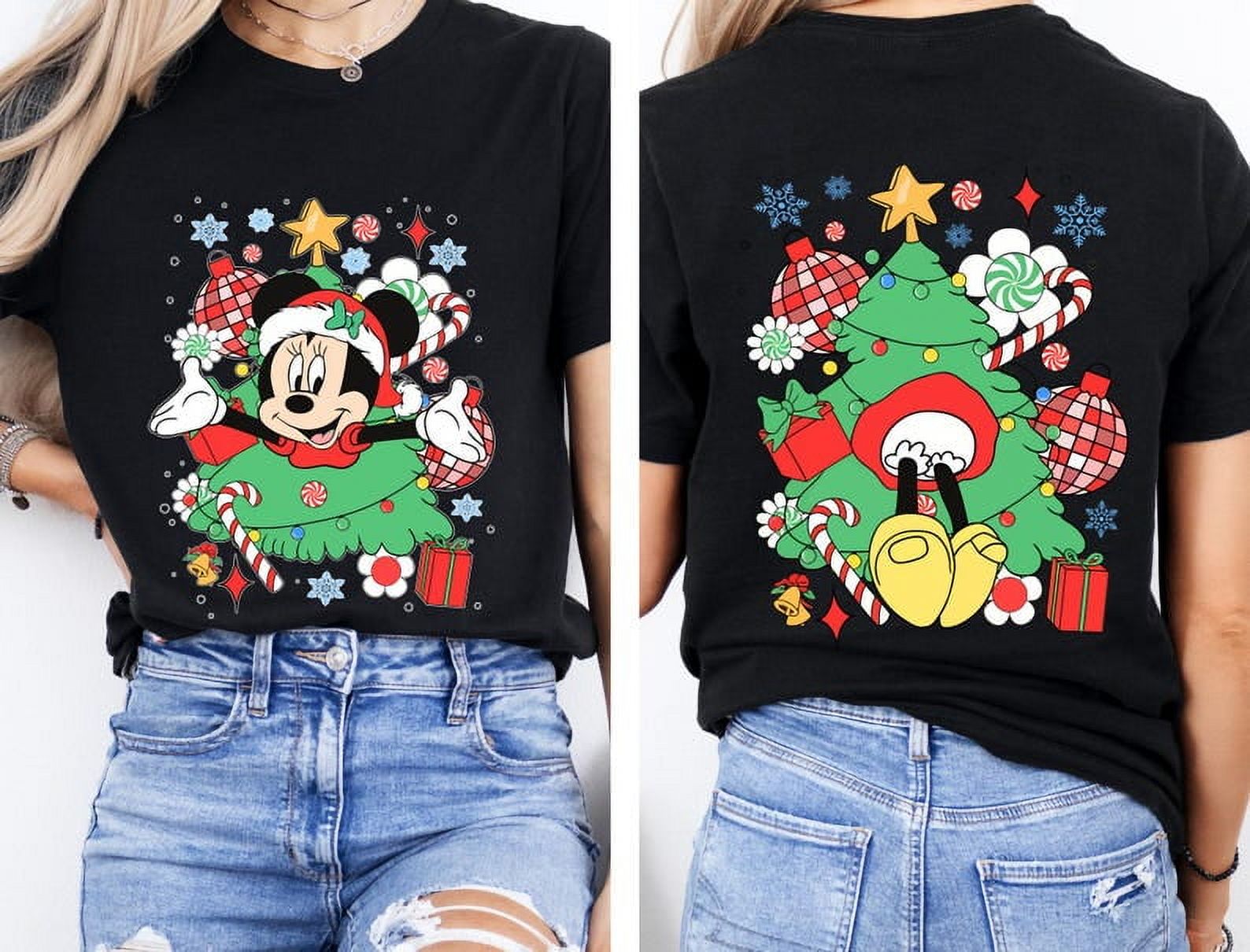 2Sided Disney Mickey Mouse Christmas Tree Lights Shirt, Mickey and