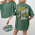 thumbnail image 1 of 2 Sided Green Bay Football Comfort Colors Shirt, Sunday Funday Game Day T-Shirt,LightGreen Color,Size M, 1 of 5