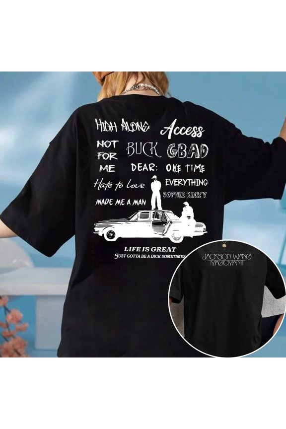 2 Sided Jackson Wang Kpop Graphic T-Shirt, Magicman 2 Unisex Cotton Tee