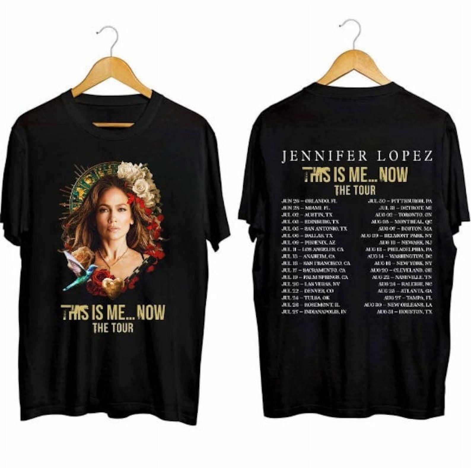 2 Sided Jennifer Lopez 2024 This Is Me Now Tour Unisex Shirts