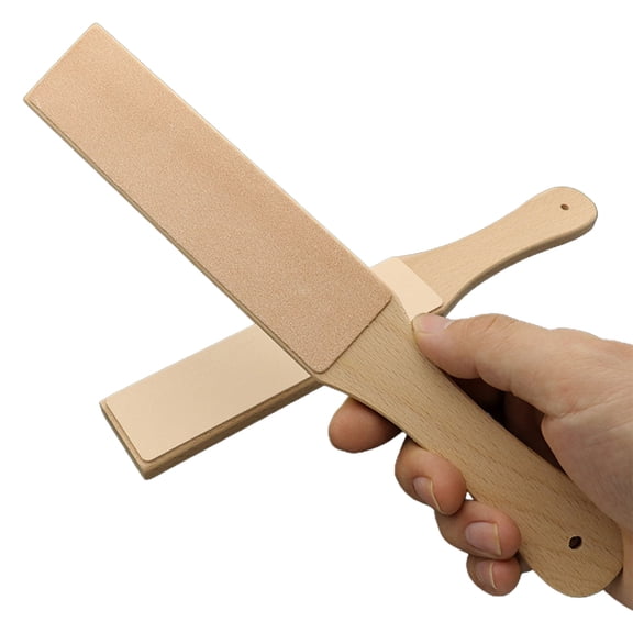 2 Sided Knives Stropping Paddle Block Leather Strop Polishing Tool Leather Paddle Honing Strop for Sharpening