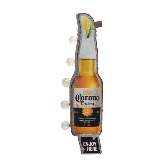 2 Sided LED Corona Beer Bottle Tin Metal Sign Light Up 3D Home Bar Garage Wall Art Man Cave Decor