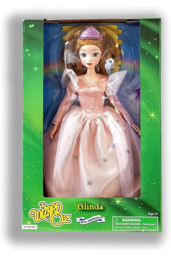 OZ 125TH Aniversary 11" Glinda Fashion Doll & Accessories,Poseable, with a Piece of The Yellow Brick Road