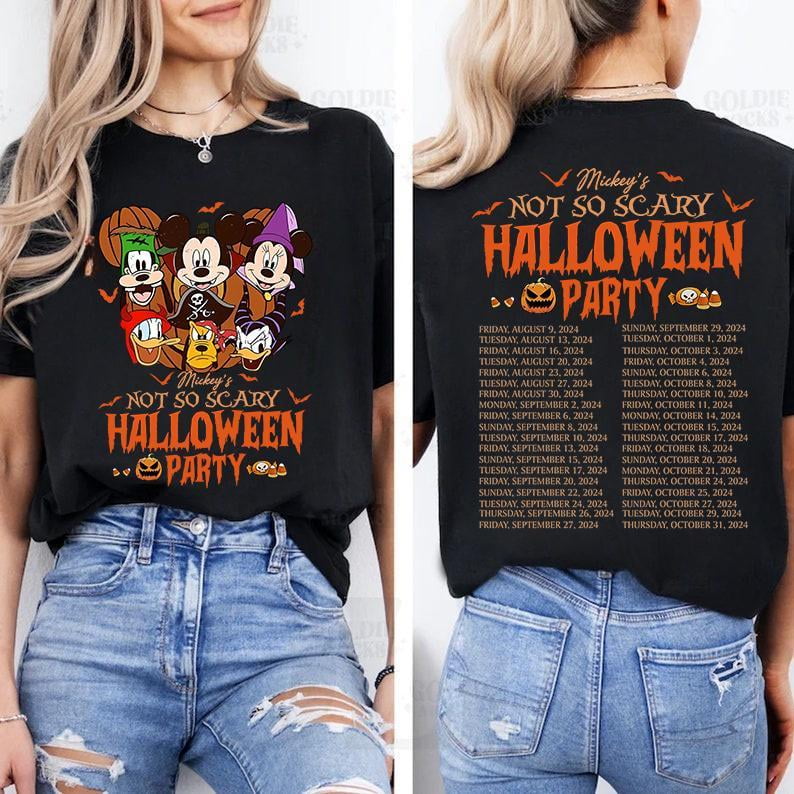 2 Sided Mickey'S Not So Scary Halloween Party 2024 Shirt, Disney