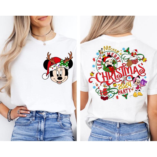 2Sided Mickey'S Very Merry Christmas Party 2024 Shirt, Disney Santa