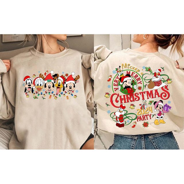 2Sided Mickey's Very Merry Christmas Party 2024 Sweatshirt, Disney