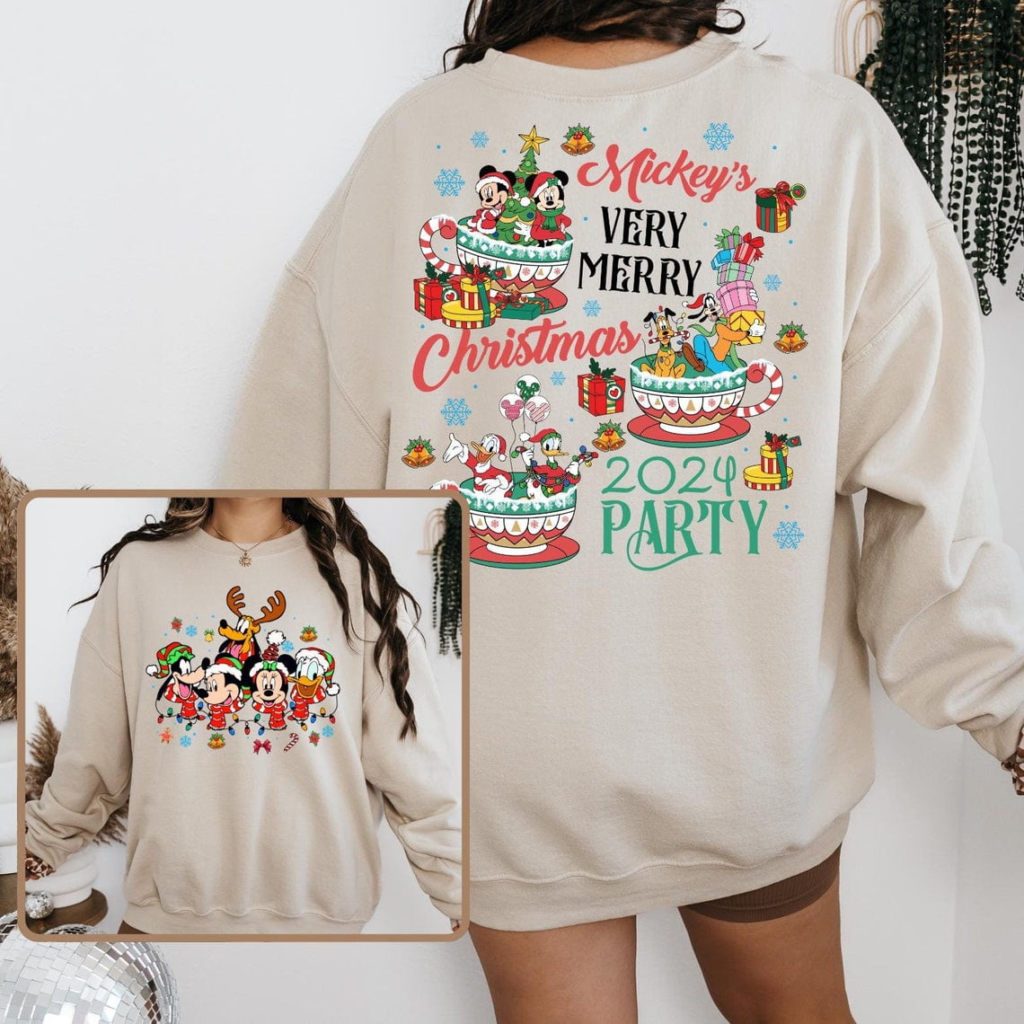 2Sided Mickey's Very Merry Christmas Party 2024 Sweatshirt, Disney