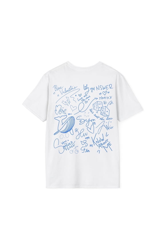 2 Sided NMIIXX Coded Sketch Graphic Tee