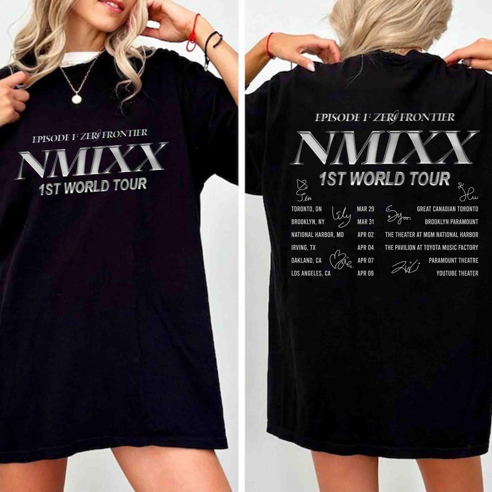 2 Sided Nmiixx Episode 1 Zero Fronttier Graphic T-Shirt, Blue Valentine ...